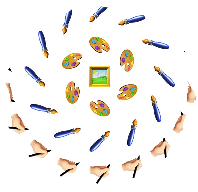 Imagen de un cuadro con varios emojis