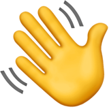 Emoji de mano saludando o diciendo hola